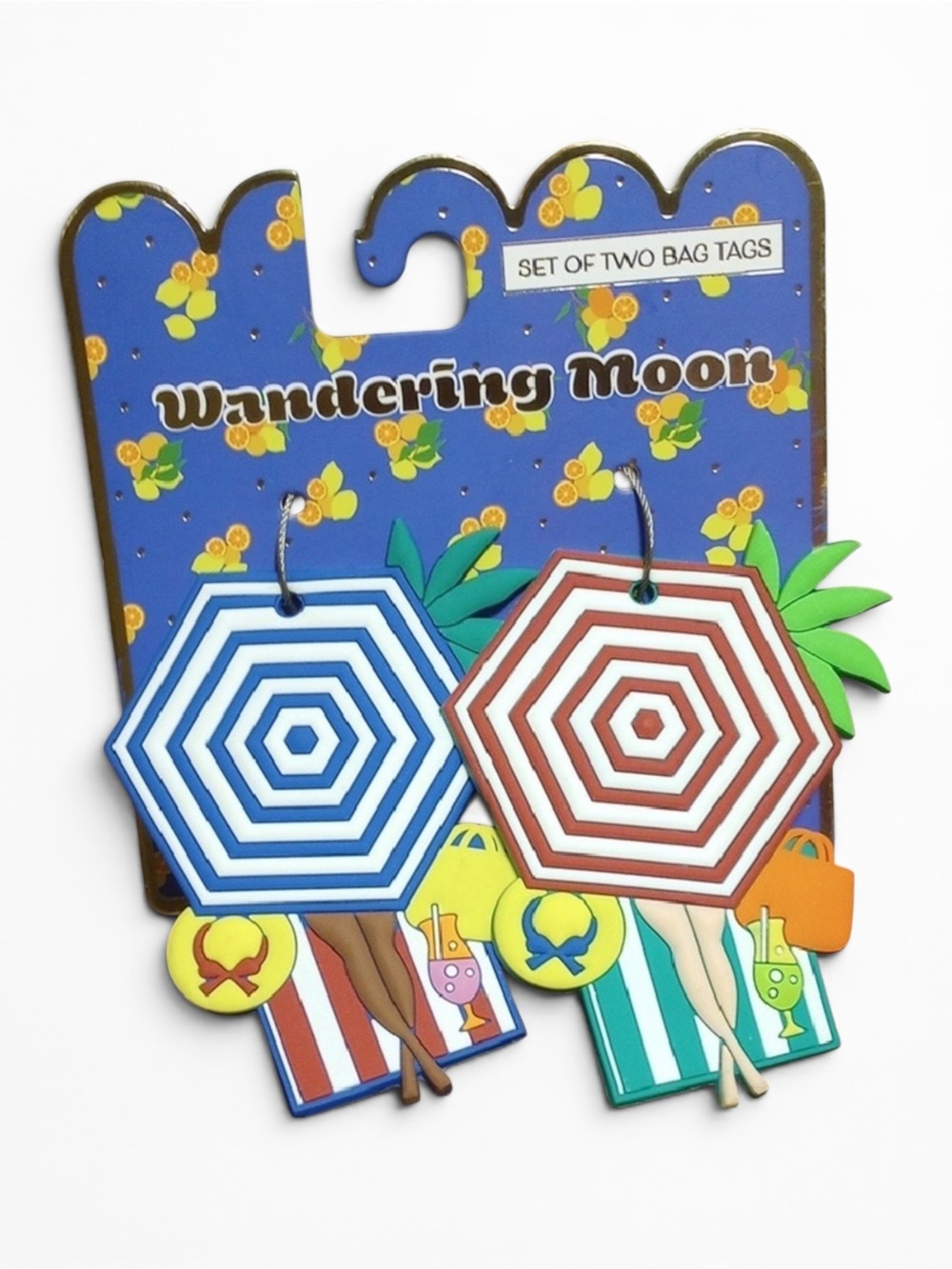 Wondering Moon beach vacay luggage Tag set